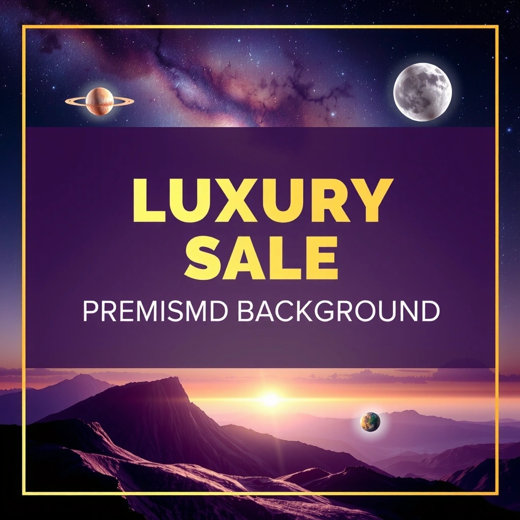 Cosmic promotional background with premium offer