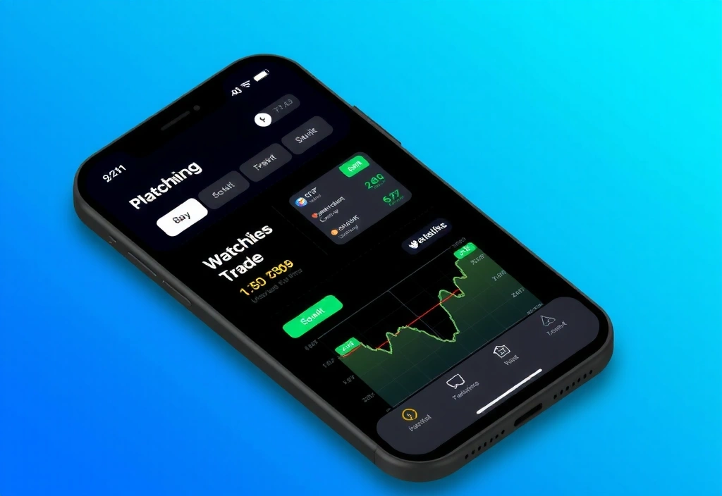 Mobile trading app interface showing portfolio management