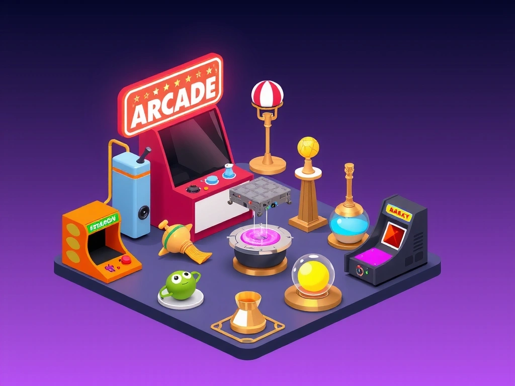Retro Arcade collection game showing classic game graphics